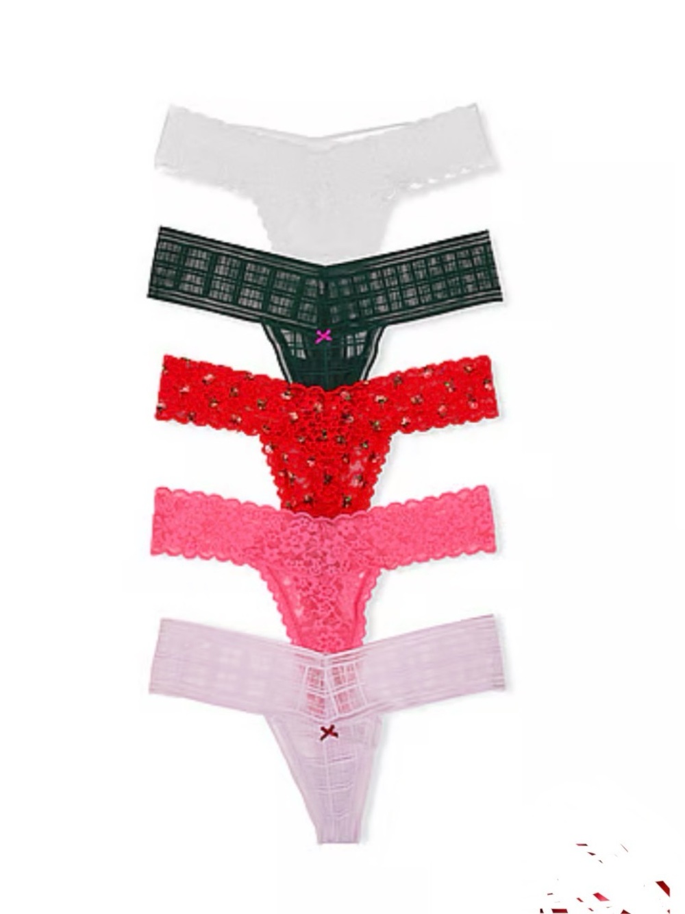 Victoria's Secret VERY SEXY Lace & Mesh Thong Panty Pack Women's Sz M